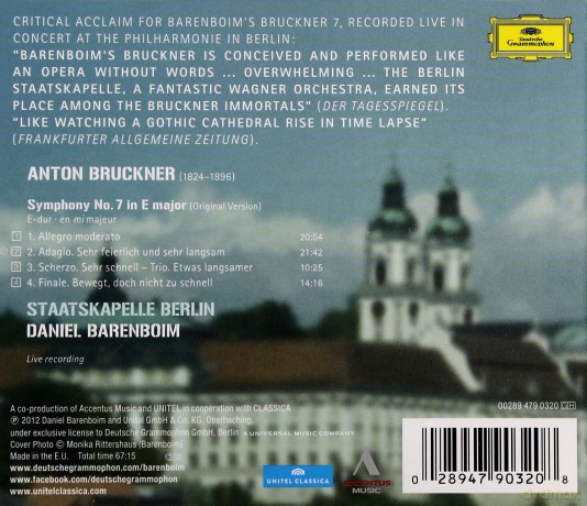 Daniel Barenboim: Bruckner:Symphony 7 [CD]