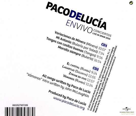 Paco De Lucia: En Vivo [2CD]