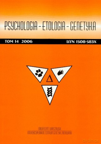 Psychologia etologia genetyka (Tom 14/2006) [KSIĄŻKA]