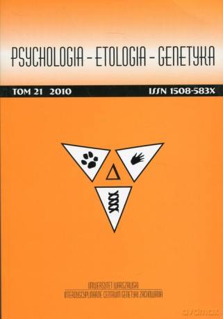 Psychologia Etologia Genetyka (Tom 21/2010) [KSIĄŻKA]