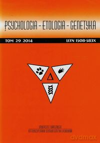 Psychologia Etologia Genetyka (Tom 29) [KSIĄŻKA]