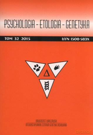 Psychologia Etologia Genetyka (Tom 32/2015) [KSIĄŻKA]