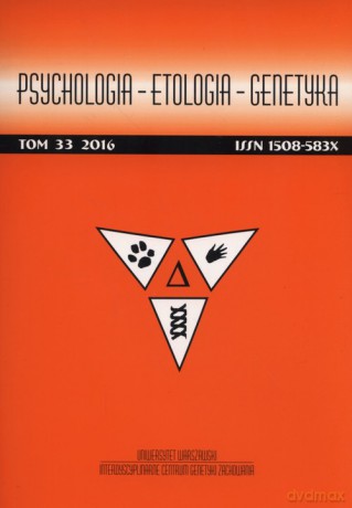 Psychologia Etologia Genetyka (Tom 33/2016) [KSIĄŻKA]