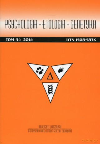 Psychologia Etologia Genetyka (Tom 34/2016) [KSIĄŻKA]