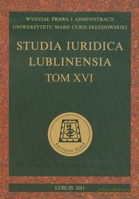 Studia Iuridica Lublinensia (Tom XVI) [KSIĄŻKA]
