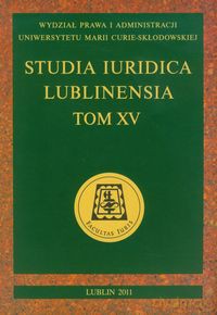 Studia Iuridica Lublinensia (Tom XV) [KSIĄŻKA]