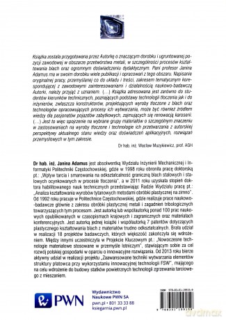 Wybrane problemy kształtowania wytłoczek z blach stalowych, aluminiowych i tytanowych - Janina Adamus [KSIĄŻKA]