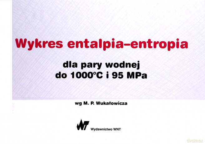 Wykres entalpia-entropia dla pary wodnej do 1000st C i 95 Mpa - M.P. Wukałowicz [KSIĄŻKA]