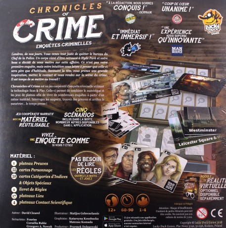 CHRONICLES OF CRIME Le jeu de Plateau