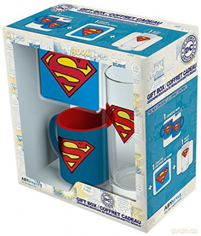 DC COMICS Pck Glass 29cl + Coaster + Mini Kubek Superman