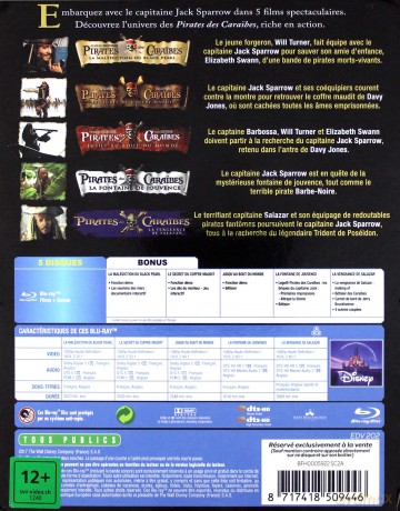 Pirates of the Caribbean 1-5 (Piraci z Karaibów 1-5) [BOX] [5xBlu-Ray]
