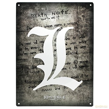 DEATH NOTE Metal plate L Symbol (288) With hook