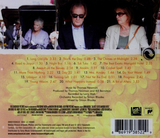 The Best Exotic Marigold Hotel soundtrack (Hotel Marigold) (Thomas Newman) [CD]