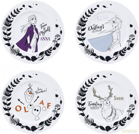 DISNEY Set of 4 Plates Frozen 2 Heroes