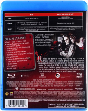 Sweeney Todd / Demoniczny Golibroda Z Fleet Street [Blu-Ray]