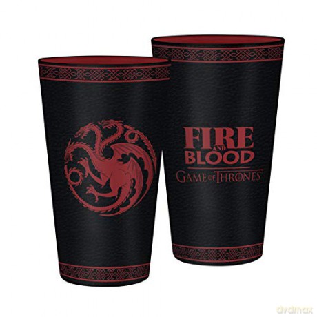GAME OF THRONES Large Glass 400 ml Targaryen Foil (Gra o Tron)