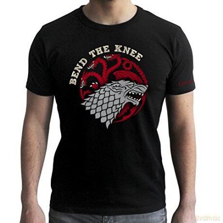 GAME OF THRONES T-shirt Bend the Knee man SS black new fit (Gra o Tron) XXL