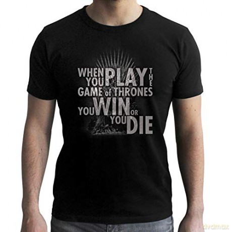 GAME OF THRONES T-shirt 'Quote Trone man SS black new fit (Gra o Tron) XXL
