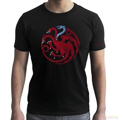 GAME OF THRONES T-shirt Targaryen Viserion man SS black new fit (Gra o Tron) XXL