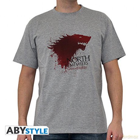 GAME OF THRONES T-shirt The North... man SS sport grey basic (Gra o Tron) XL