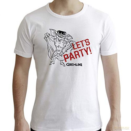 GREMLINS T-shirt Let's Party man SS white new fit XXL