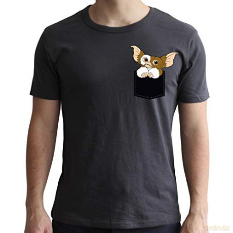 GREMLINS T-shirt Pocket Gizmo man SS dark grey new fit S