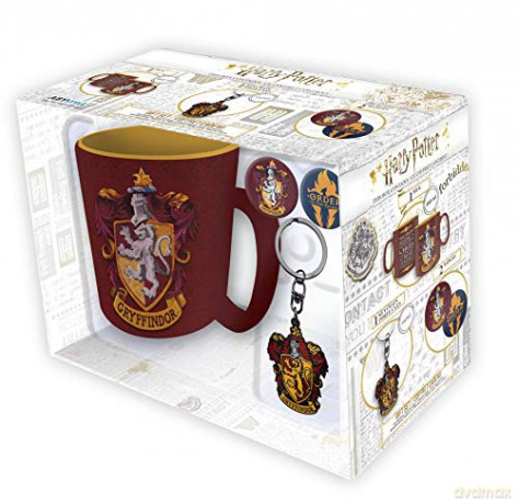 HARRY POTTER Pck Kubek + Keychains + Badges Gryffindor