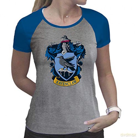 HARRY POTTER T-shirt Ravenclaw woman SS grey & blue premium XL