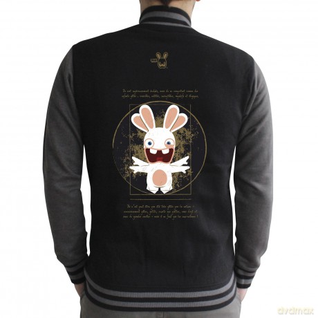 LAPINS CRETINS Jacket Rabbit Da Vinci man black/dark grey