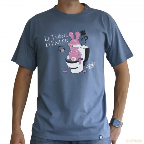 LAPINS CRETINS T-shirt Throne man SS stone blue basic S