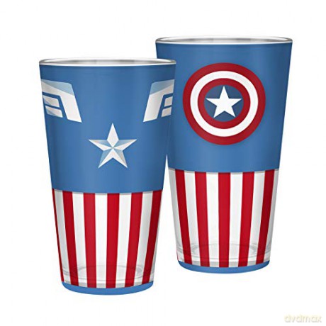 MARVEL Large Glass 400 ml Captain America box