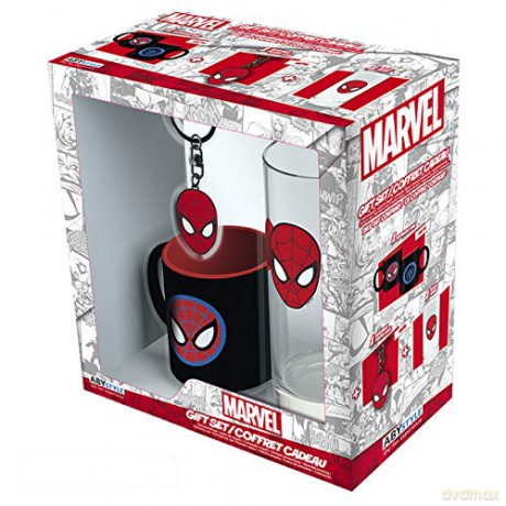 MARVEL Pck Glass 29cl + Keyring + Mini Kubek MARVEL Spider-man