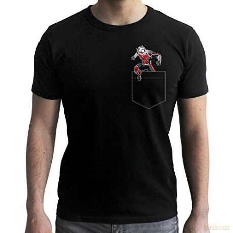 MARVEL T-shirt Ant-Man Pocket man SS black new fit M