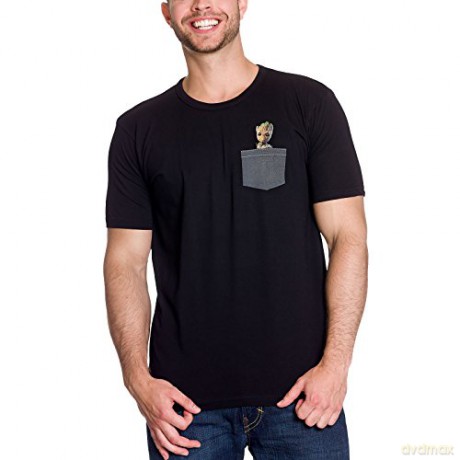 MARVEL T-shirt Pocket Groot man SS black new fit XS