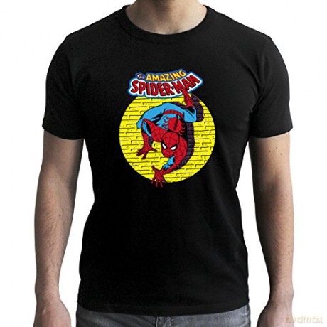 MARVEL T-shirt Spider-Man Vintage man SS black new fit S
