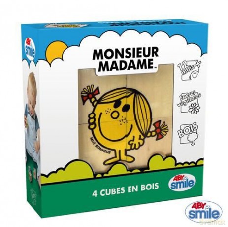MR. MEN LITTLE MISS Wood 4 cubes