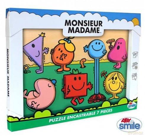 MR. MEN LITTLE MISS wood 7 pieces wouden puzzle