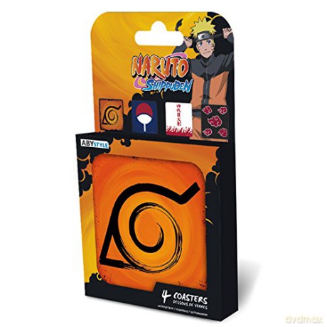 NARUTO SHIPPUDEN Set 4 Coasters Emblems