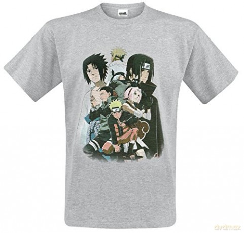 NARUTO SHIPPUDEN T-shirt Group man SS sport grey basic XXL