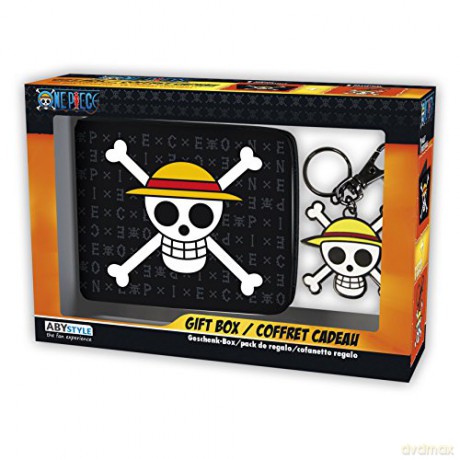 ONE PIECE Pck Wallet + Keyring Skull Luffy