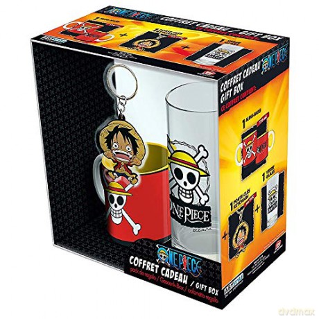 ONE PIECE Pck Glasses 29cl + KeyringPVC + Mini Kubek Luffy