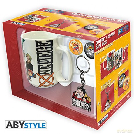 ONE PIECE Pck Kubek + Keychain + Badges New World
