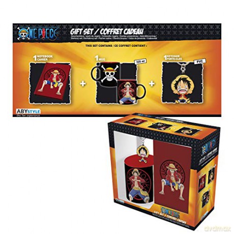 ONE PIECE Pck Kubek 320 ml + BrelokPVC + Notebook Luffy