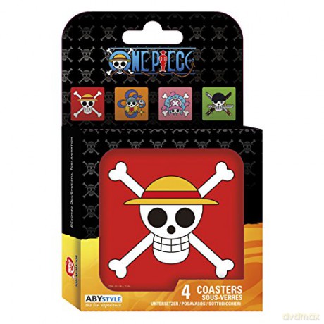 ONE PIECE Set 4 Coasters Skulls