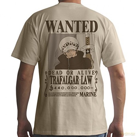 ONE PIECE T-shirt Wanted Trafalgar Law man SS sand basic S