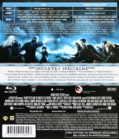 Harry Potter i Zakon Feniksa [Blu-Ray]