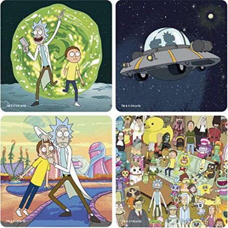RICK AND MORTY Set 4 Coasters Generic