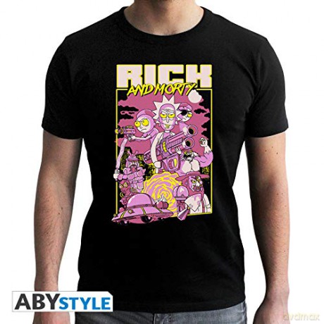 RICK AND MORTY T-shirt Movie man SS black new fit XL