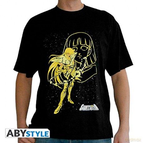 SAINT SEIYA T-shirt Virgo Shaka man SS black basic S