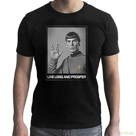 STAR TREK T-shirt Spock man SS black new fit M